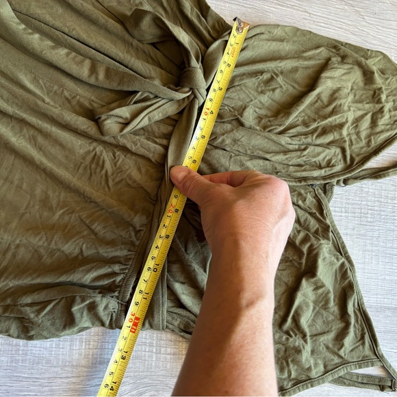 Olive green jersey wide leg jumpsuit Size S - Picture 4 of 6